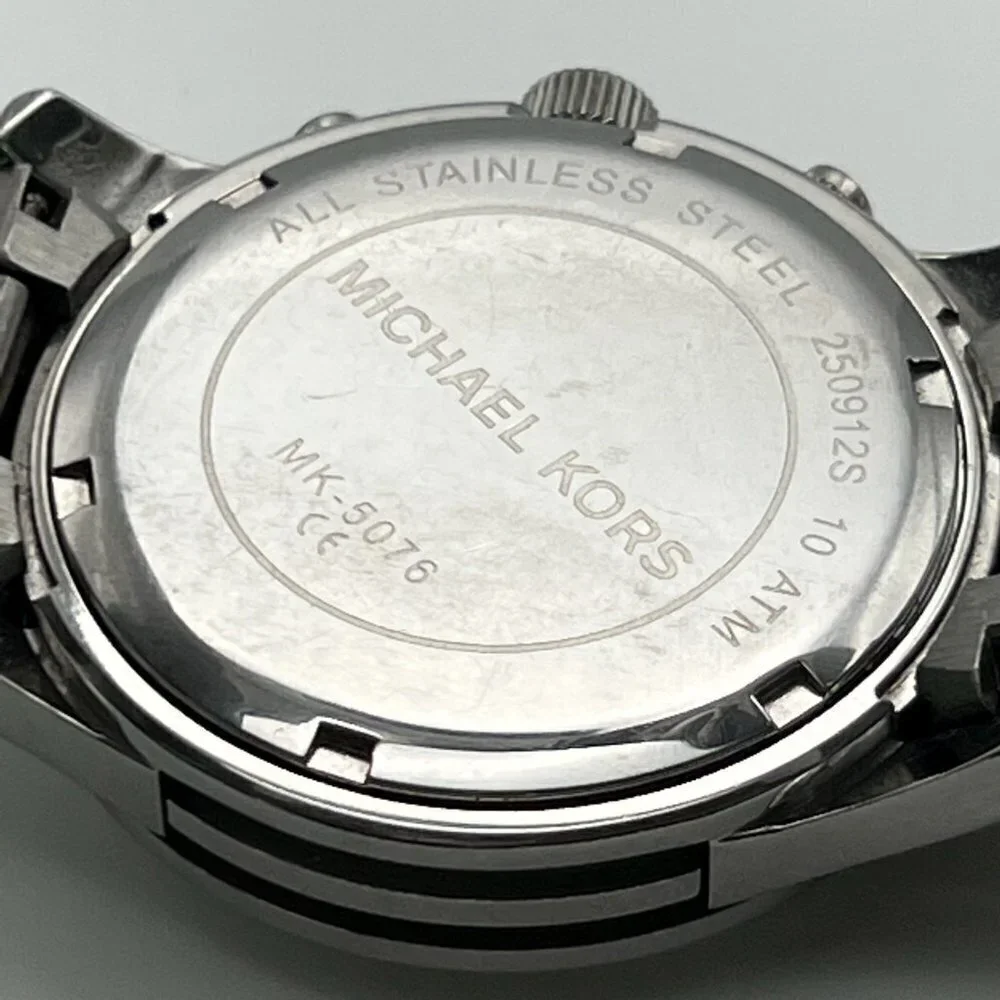 MICHAEL KORS Chronograph Silver MK5076 Ladies Watch Extra Links & Working